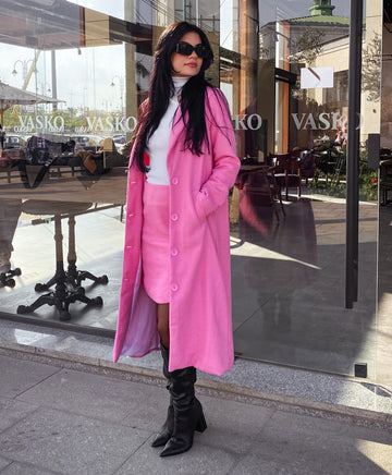 Camilla Tweed Coat Pink – PALMA