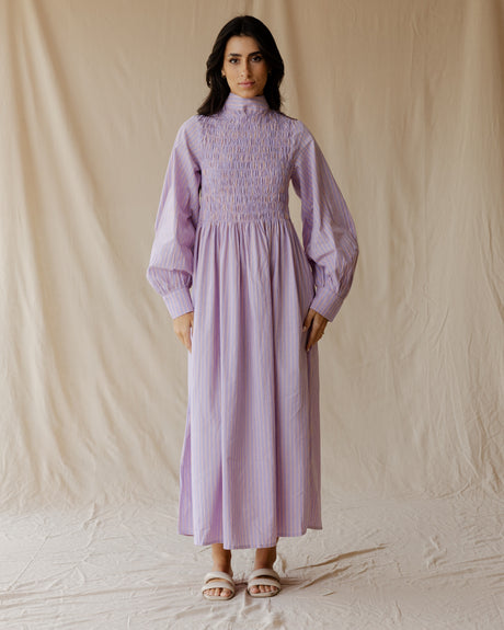 ganni dress purple Ganni Long Sleeve A-Shaped Mini Dress In Simply Purple - 60% Off