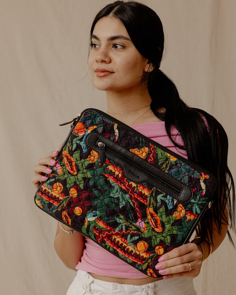 Tropical Feels Quilted Sleeve Forrest Green - PALMA