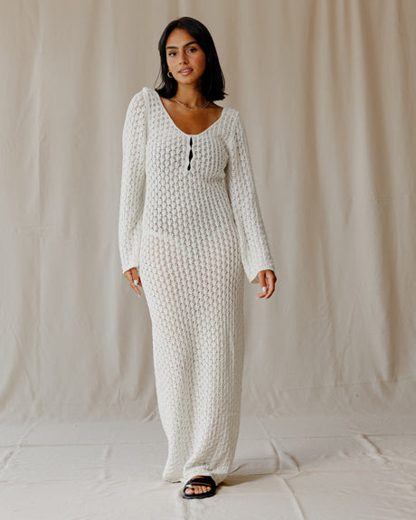 Veloura White Knit Dress - PALMA