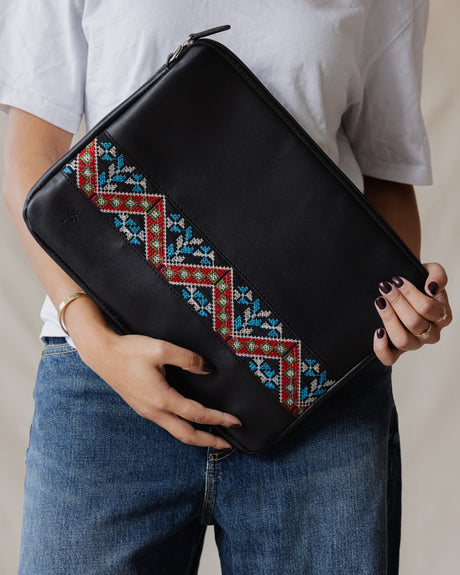 Black Etamine Laptop Sleeve - PALMA