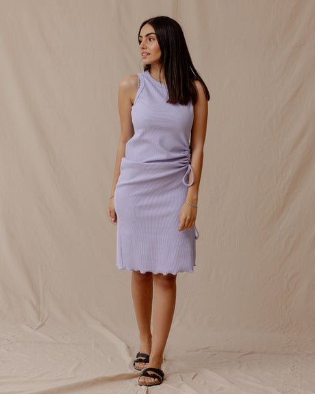 Drawstring Fitted Dress Lilac - PALMA