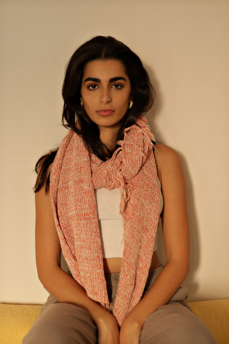 Handmade Allover Fringe Scarf Orange - PALMA