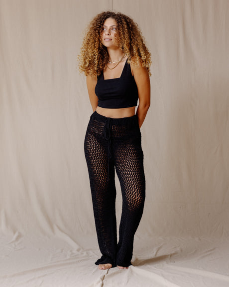 Handmade Crochet Pants Black - PALMA