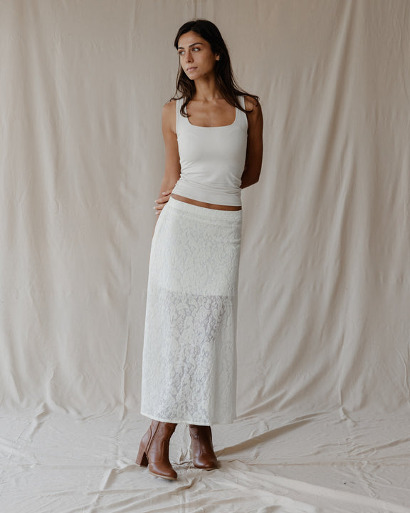 Lace Moonlight Ivory Skirt
