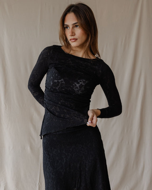 Lace Moonlight Black Top