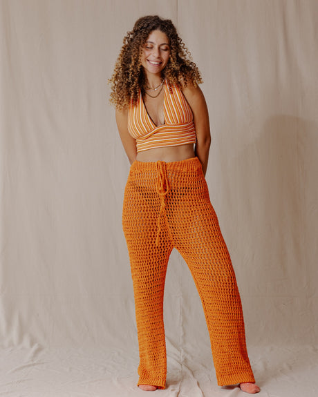 Handmade Crochet Pants Orange - PALMA