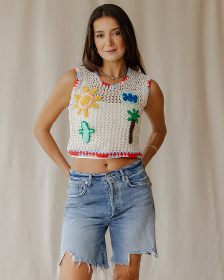 Palm Play Crochet Top - PALMA