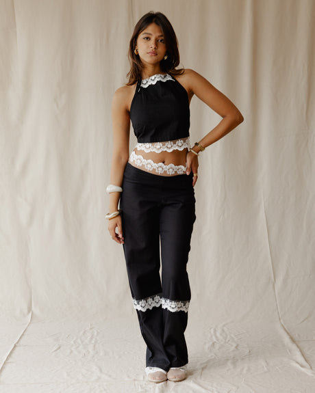Bloom Linen Set In Black - PALMA