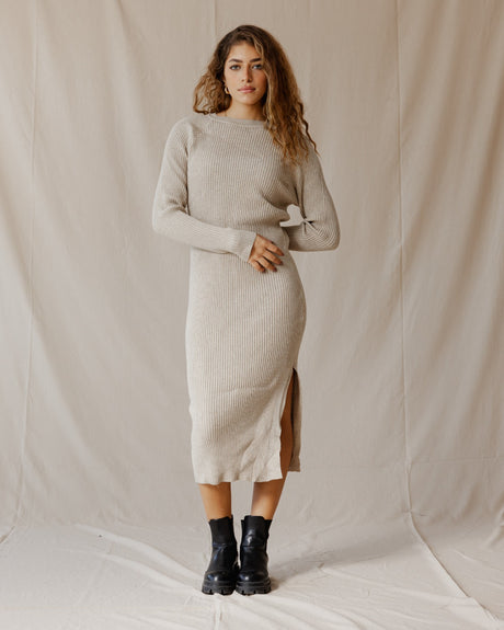 Daring Knitted Dress Beige - PALMA