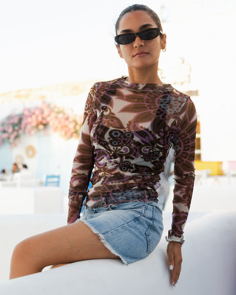 Boho Mesh Top in Brown - PALMA