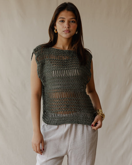 Knit Me Not Olive Top - PALMA