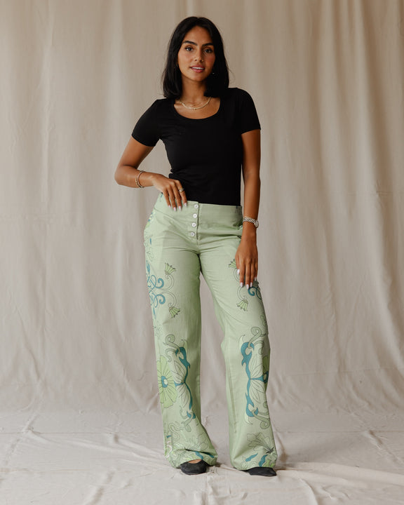Sage Petal Muse Linen Pants