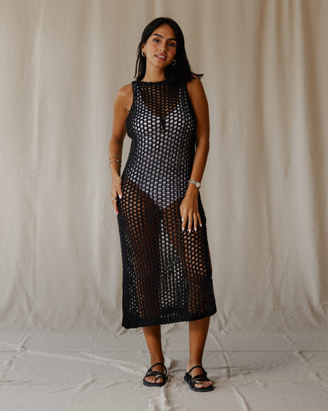 Black Handmade Knit Dress - PALMA