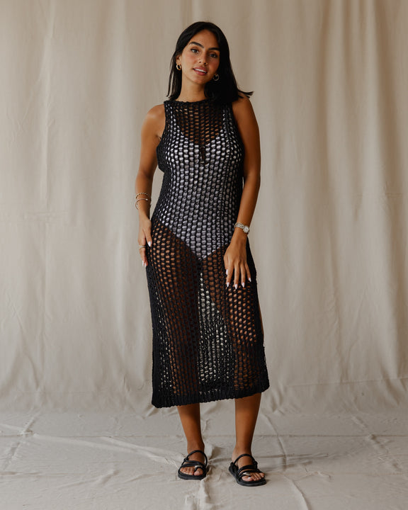 Black Handmade Knit Dress
