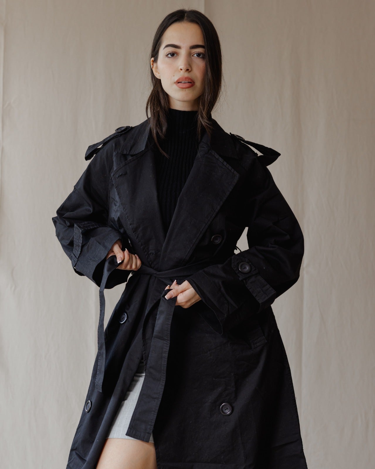 Relax Fit Trench Coat Black – PALMA