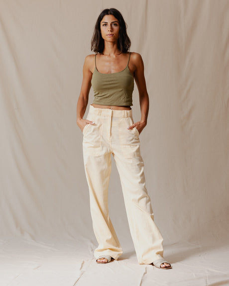 Classic Linen Pants Beige - PALMA