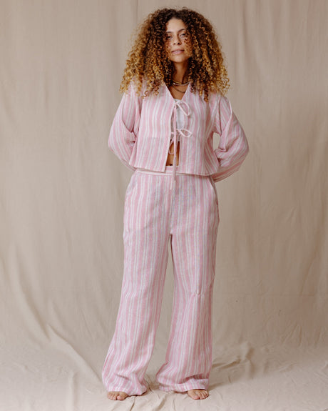 Pink Linea Linen Set - PALMA