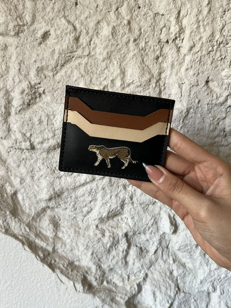 Wild Cheetah Card Holder In Black - PALMA