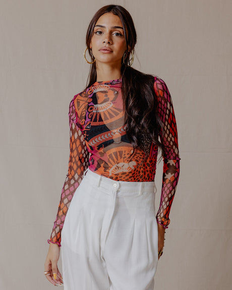 Cheetah Charm Mesh Top - PALMA