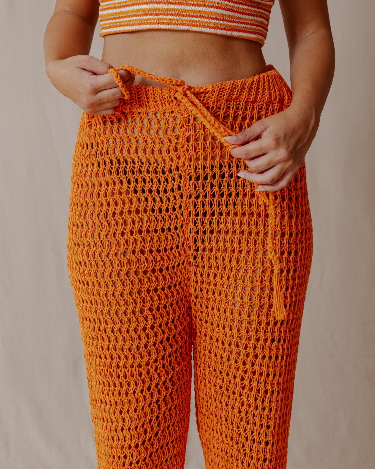 Handmade Crochet Pants Orange – PALMA display picture 3