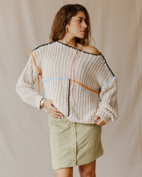 Handmade Loose Sweater Off-White - PALMA