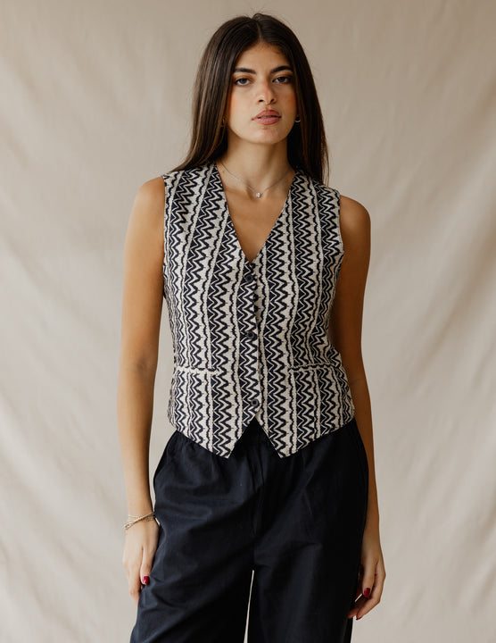 Boho Birds Vest Black