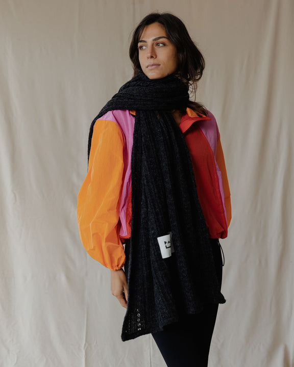 The Textured Dark Grey Scarf