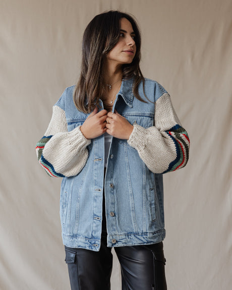 Ace Trico X Denim Jacket Green - PALMA