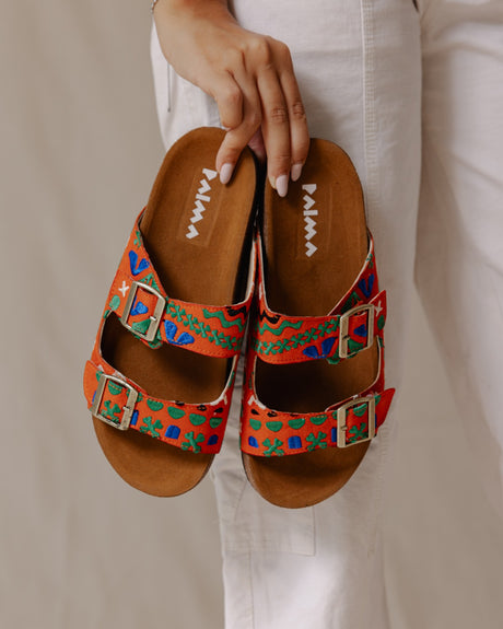 Boho Lines Slides Hot Orange - PALMA