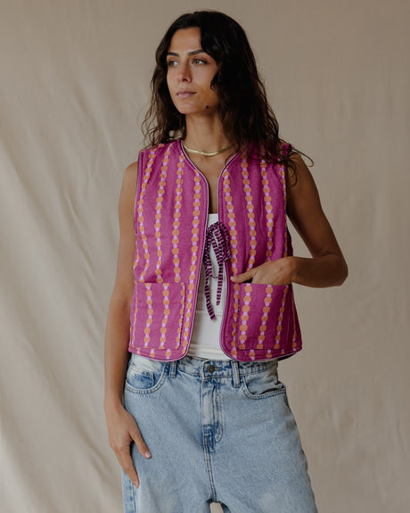 Seeds and beads Reversible Vest - PALMA