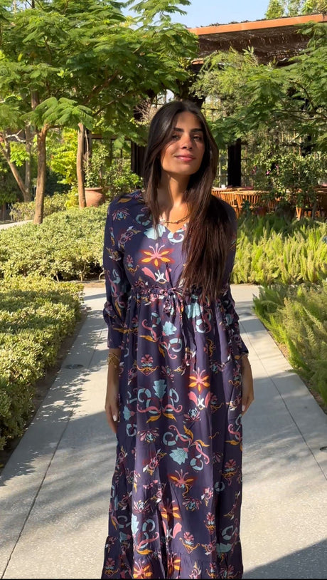 Wildflower Waltz Navy Dress - PALMA