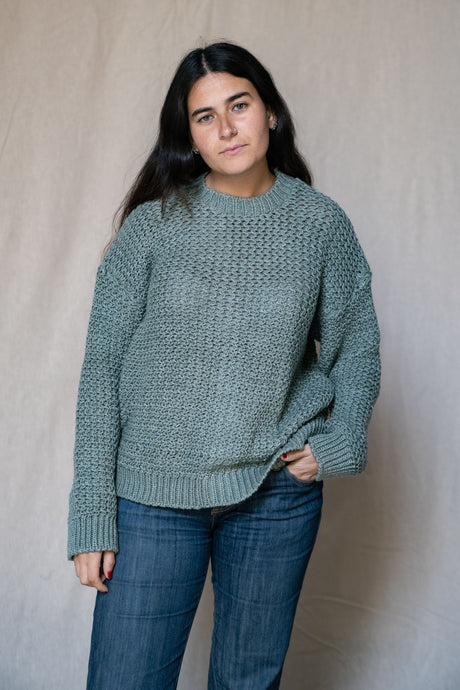 Knitted Sweater In Greenish Grey - PALMA
