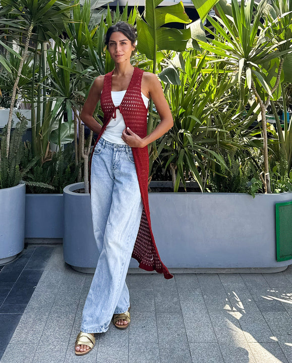 Sunset Trico Brick Cardigan
