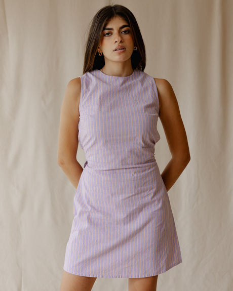 Sugar Stripe Purple Dress - PALMA
