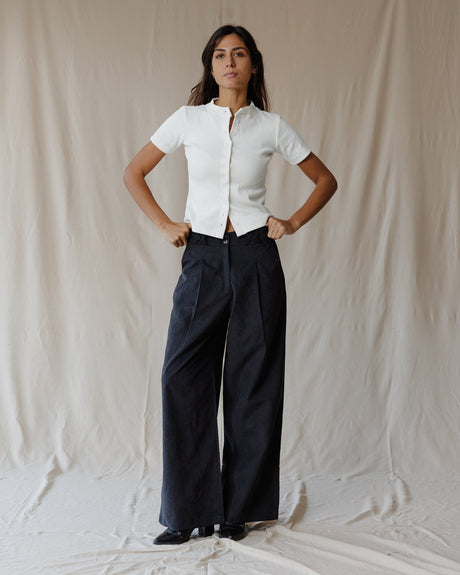 X Stitch Black Pants - PALMA