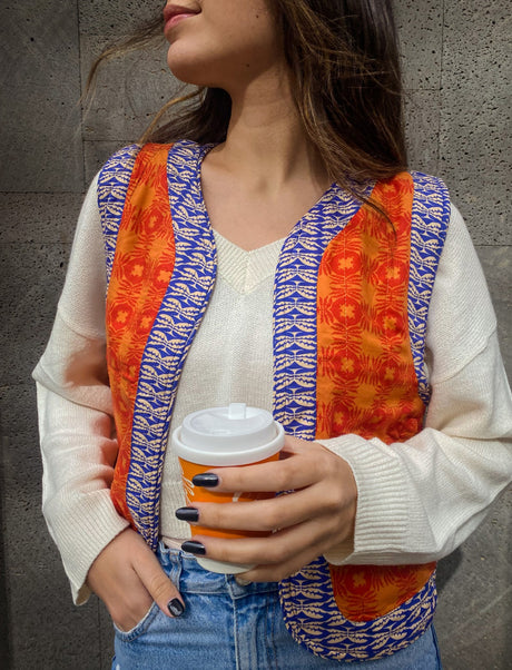 Palmera Reversible Vest Blue X Orange - PALMA