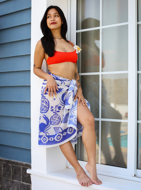 Mediterranean Blue Voile Coverup - PALMA