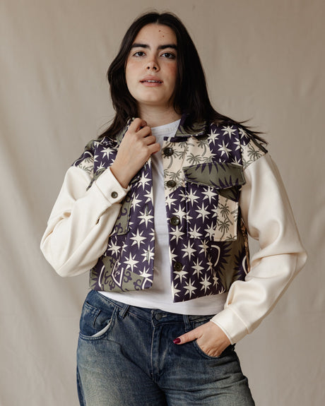 Eclectic Statement Cropped Jacket Beige - PALMA
