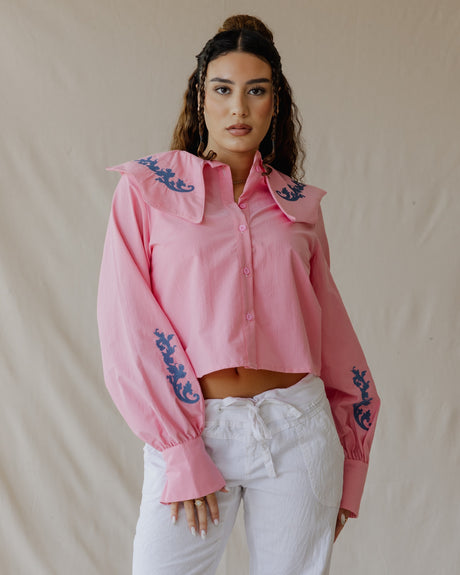 Baroque Collar Pink Shirt - PALMA