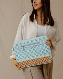 Baroque Quilted Sleeve Blue X Green