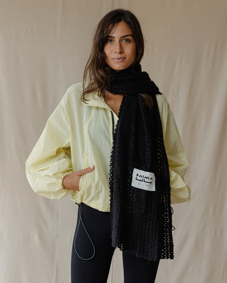 The Black Crochet Scarf - PALMA