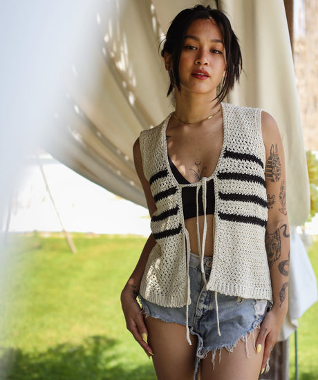 Handmade Trico Vest Black - PALMA