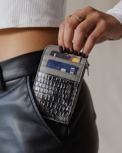 Grey SnakeSkin Card Holder
