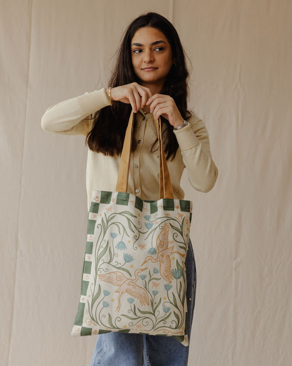 Feathered Souls Tote In Cream