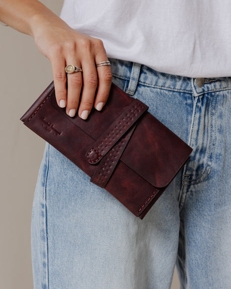 Mahalla Genuine Purse Burgundy - PALMA
