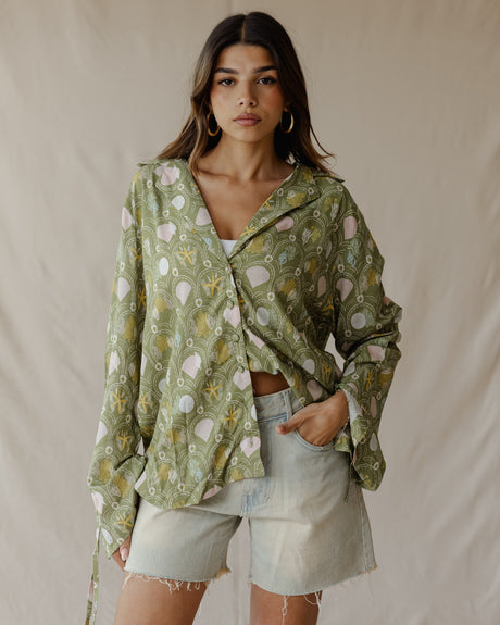 Seaside Garden Shirt Olive - PALMA