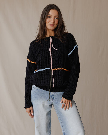 Handmade Loose Sweater Black - PALMA