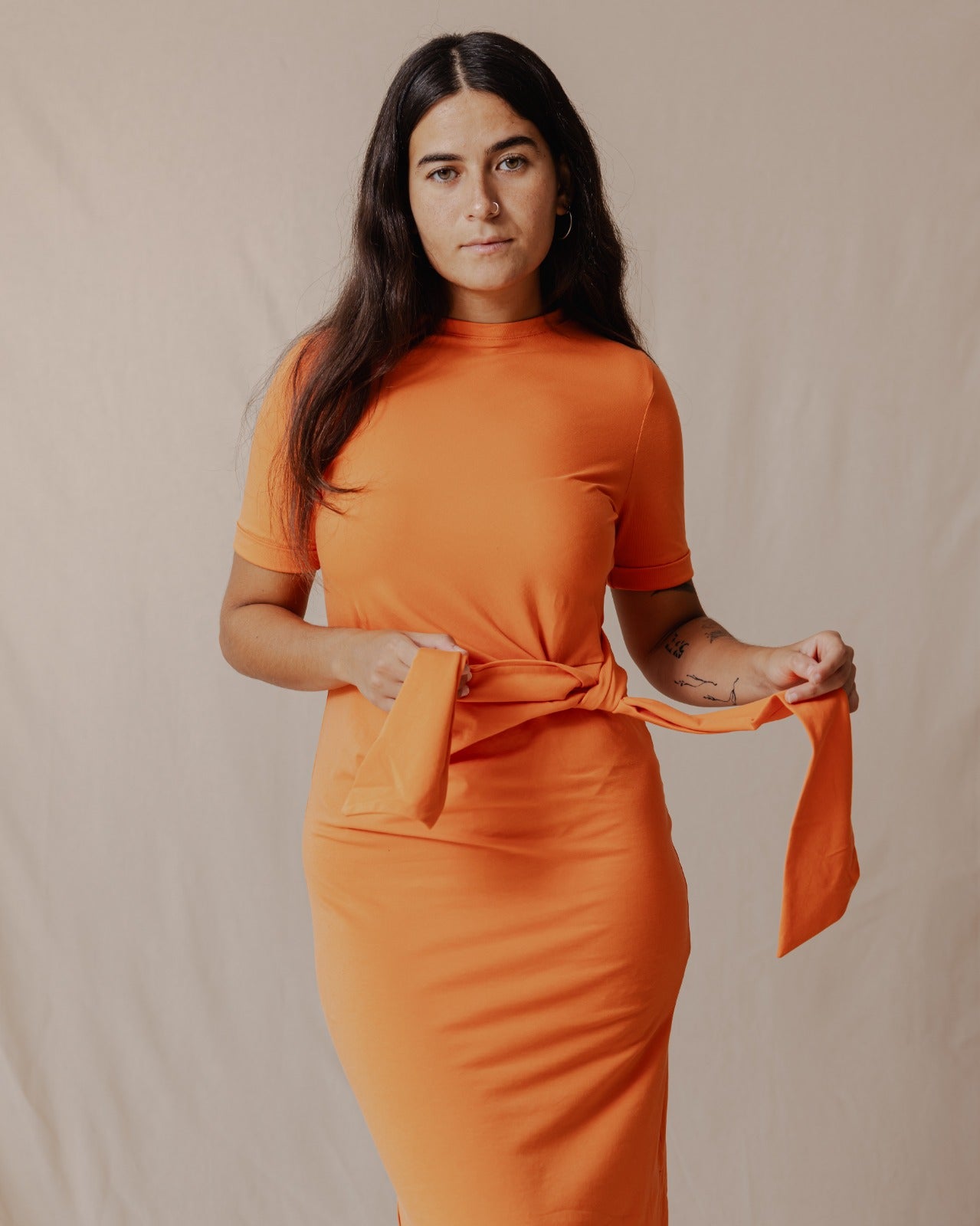white christmas dresses Vibrant Cotton Dress Orange