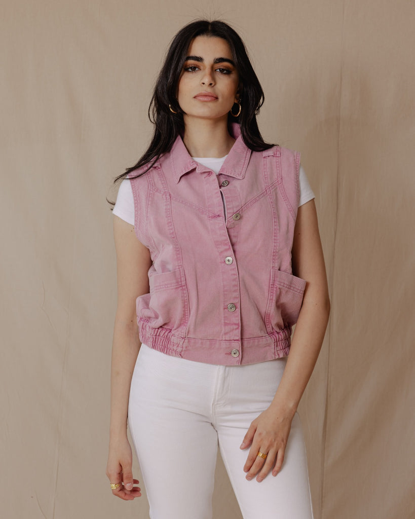 Denim Vest Pink